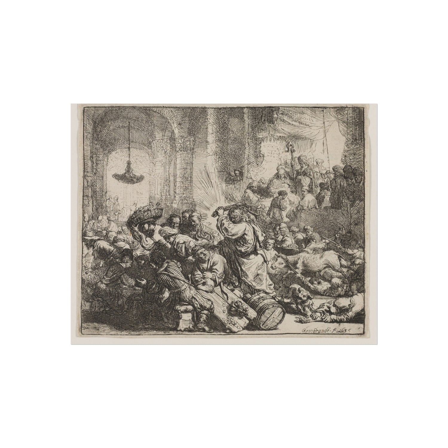 Rembrandt van Rijn - Christ Driving the Money Changers from the Temple | Fine Art Poster