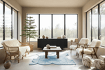 A Smile in Cyan Maze Hand Tufted Rug - MAIA HOMES