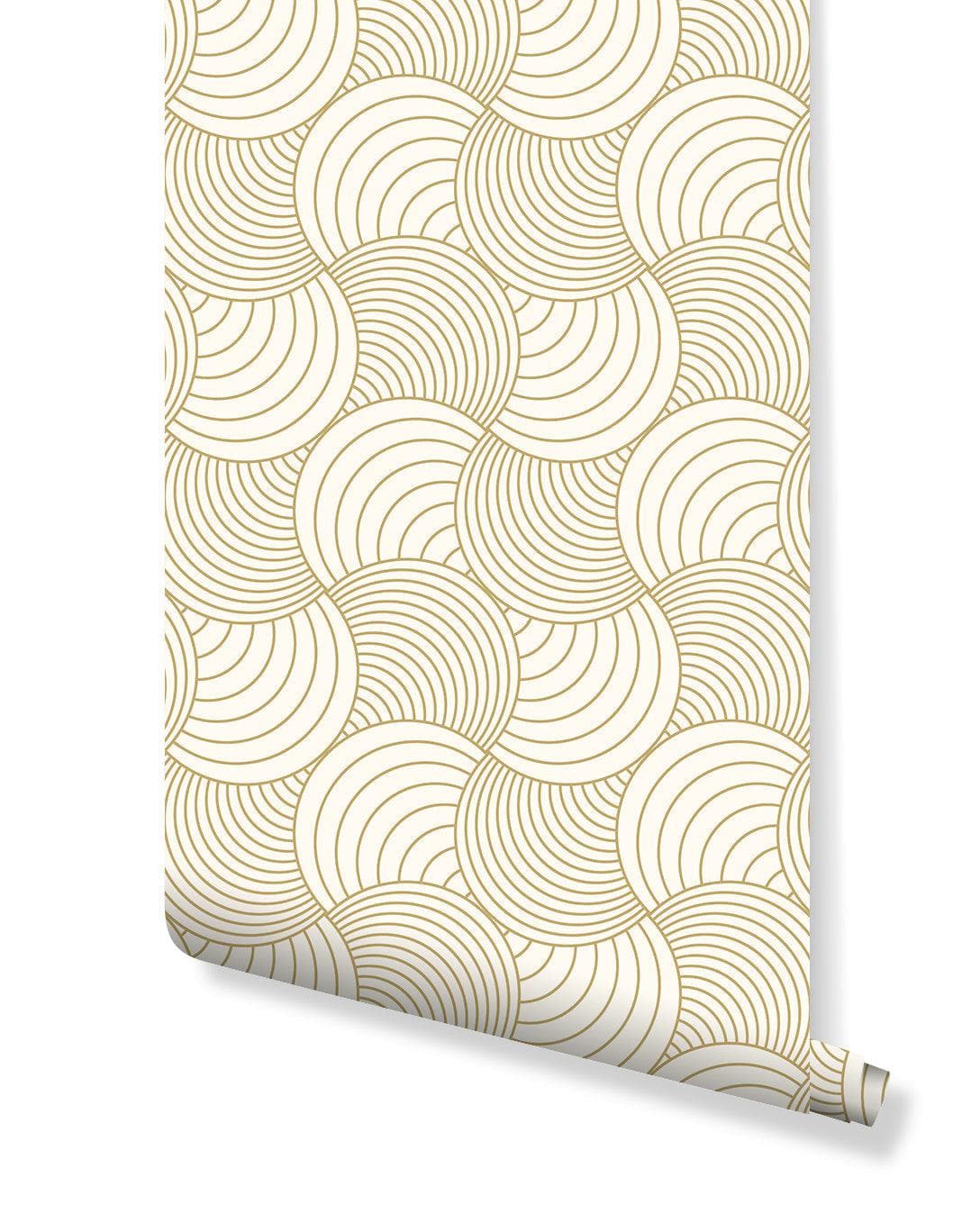 Abstract Beige Stripes Waves Removable Wallpaper 