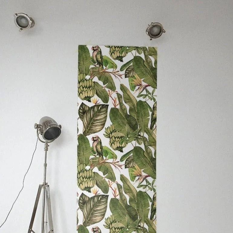 Parrots and Banana Tress Tropical Wallpaper