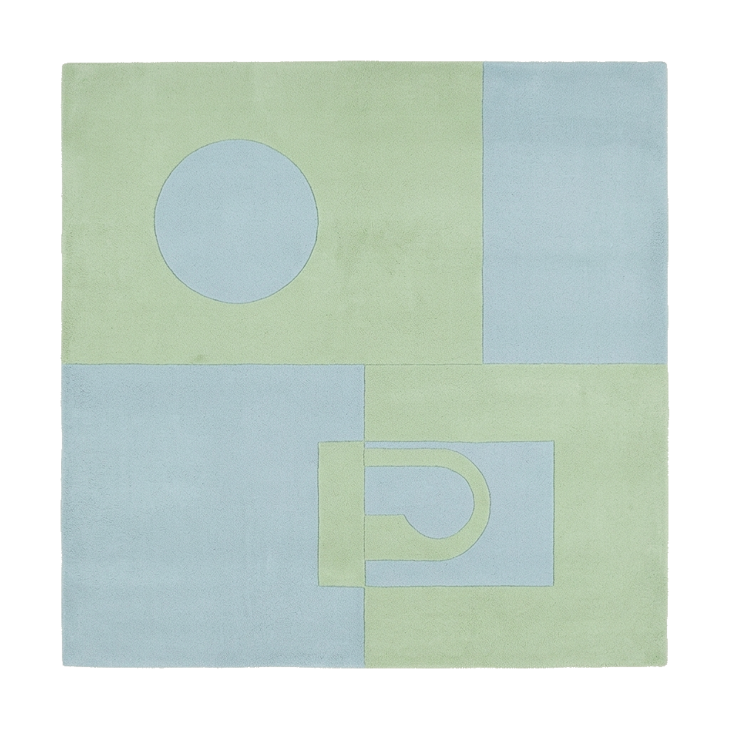 Abstract Block Square Hand Tufted Rug