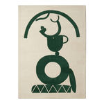 Abstract Green Totem Hand Tufted Rug 