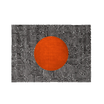 Abstract Maze Orange Sun Hand Tufted Wool Rug