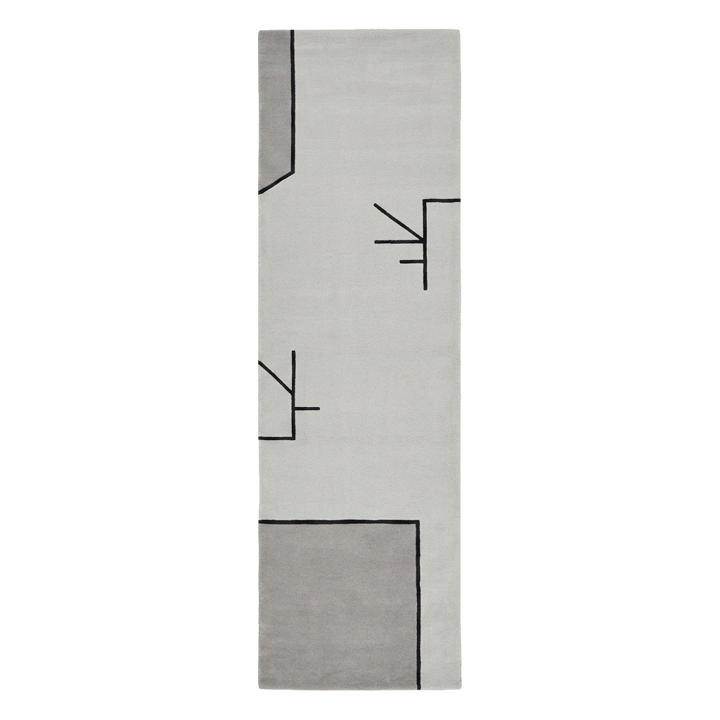 Abstract Minimal Hand Tufted Runner Rug