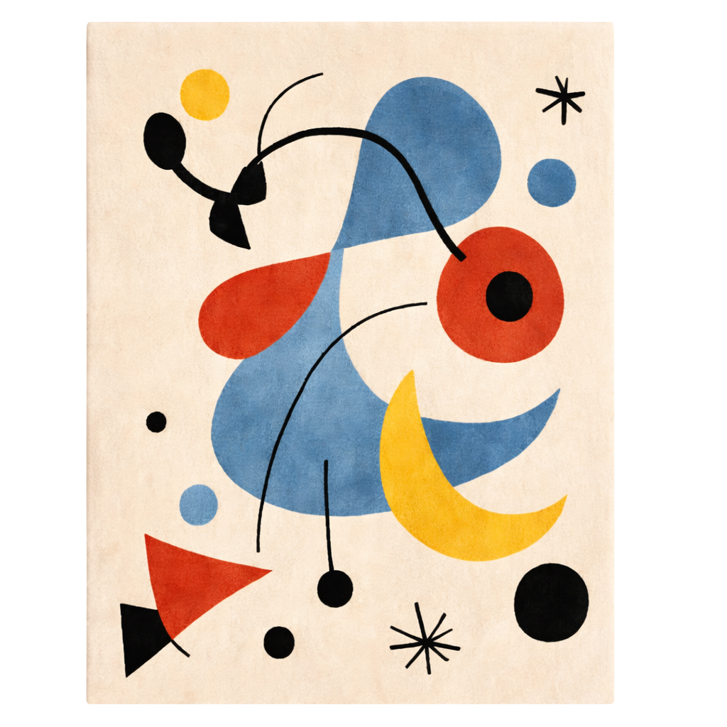 Abstract Miró Inspired Hand Tufted Rug