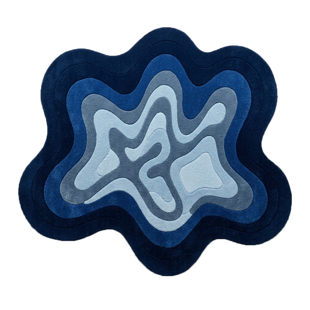 Abstract Ripple Hand Tufted Wool Rug 