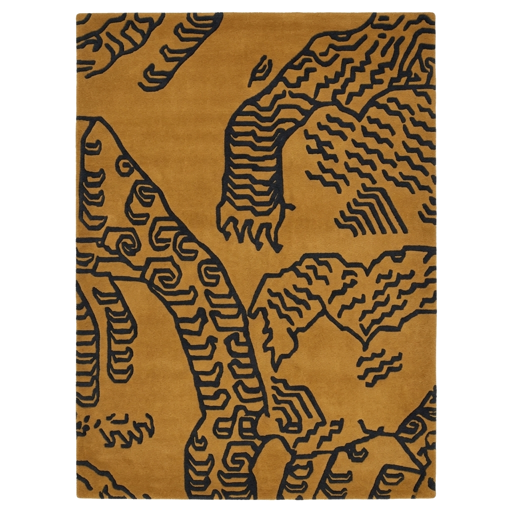 Abstract Waves Hand Knotted Rug