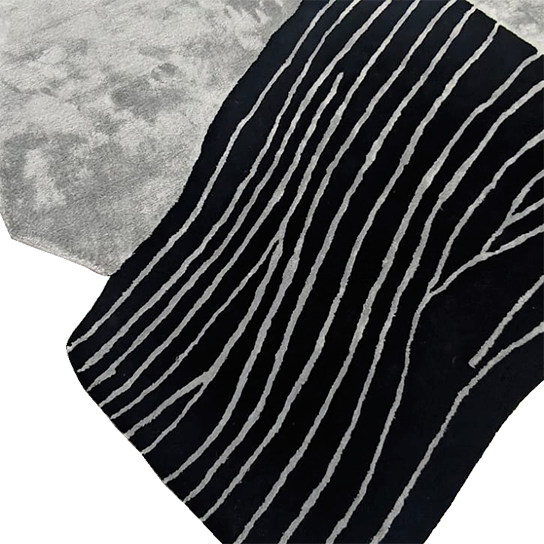 Abstract Rhythmic Line Hand Tufted Rug
