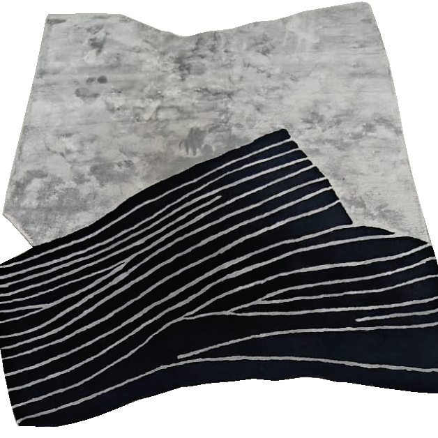 Abstract Rhythmic Line Hand Tufted Rug

