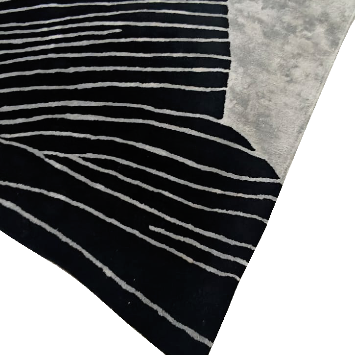 Abstract Rhythmic Line Hand Tufted Rug
