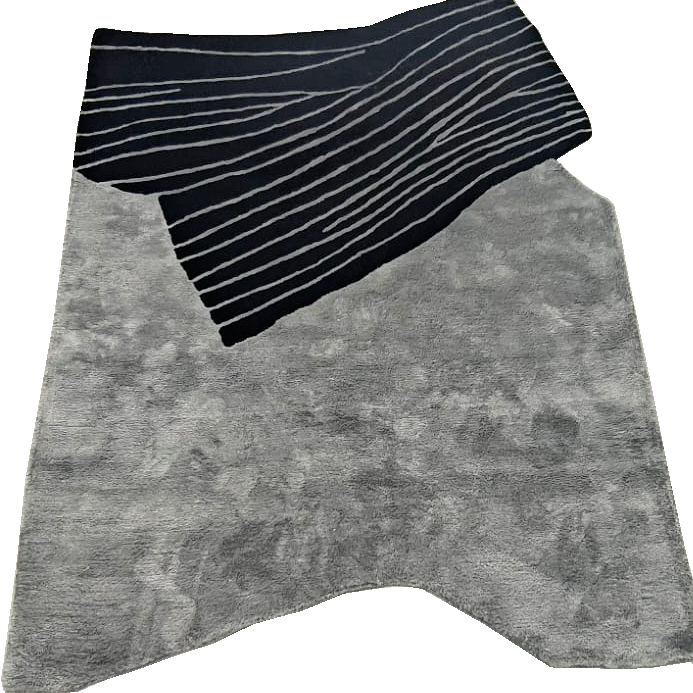 Abstract Rhythmic Line Hand Tufted Rug
