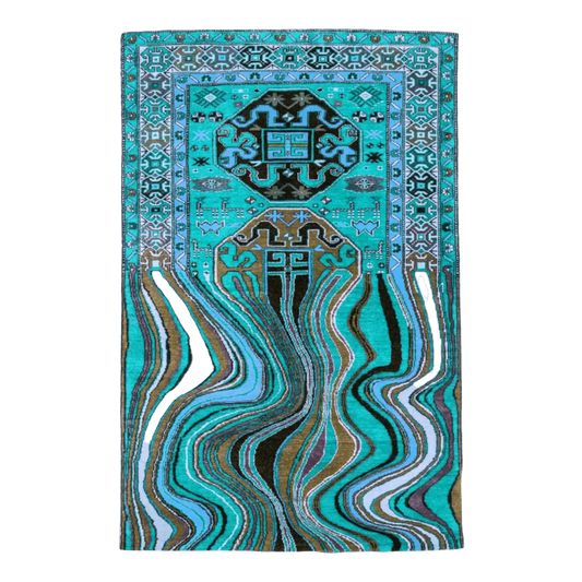 Alaia Persian Turquoise Melting Area Rug