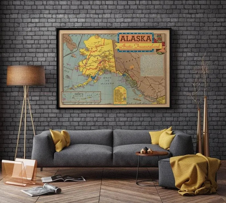 Alaska Map Print| Art History