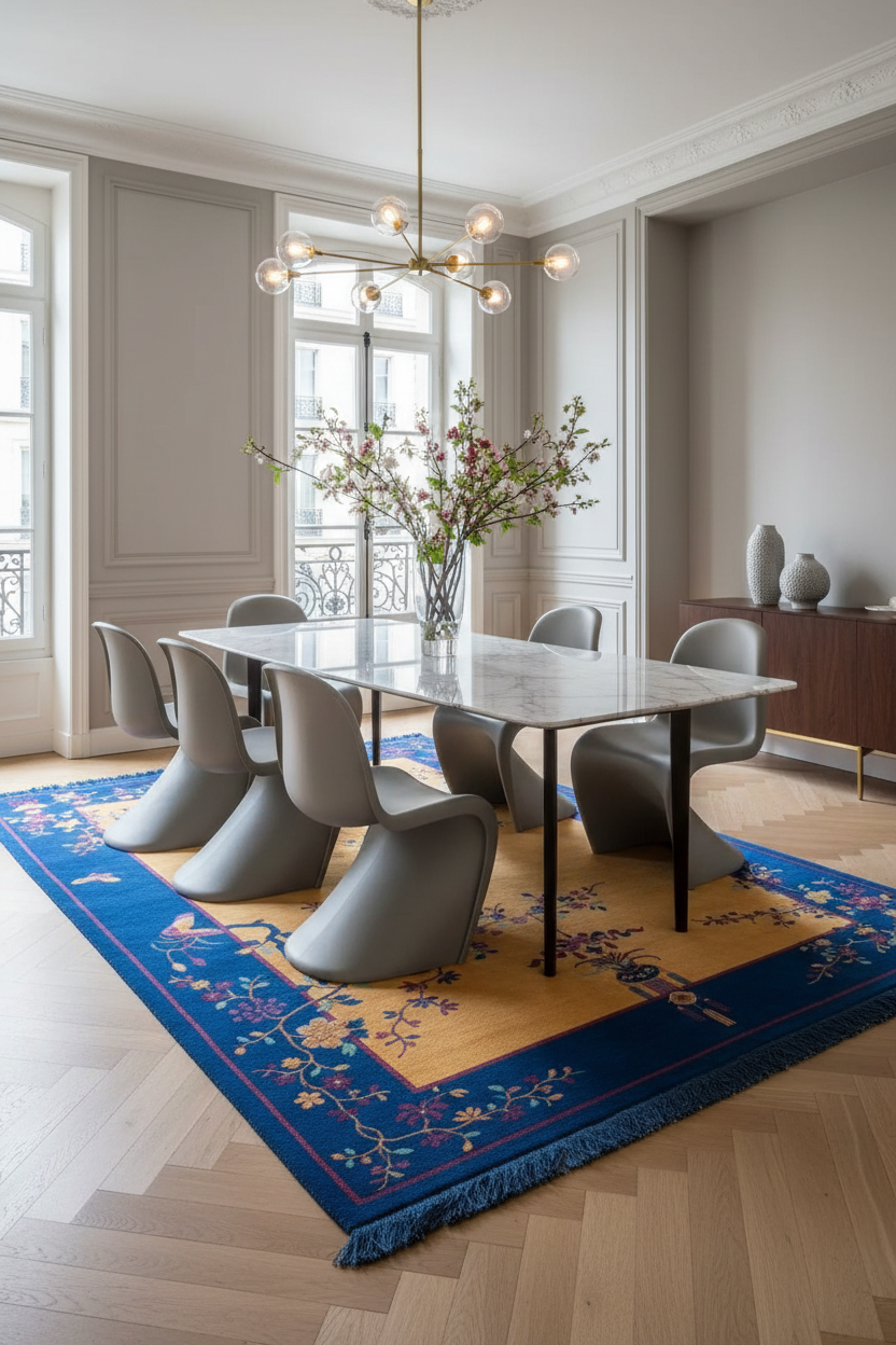 Amber Blossom Lane Hand Knotted Rug