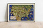 American Folklore Legends Map Print| Canvas Wall Art