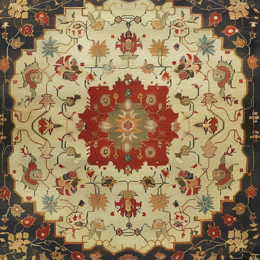 Ancestral Blossom Hand Knotted Area Rug