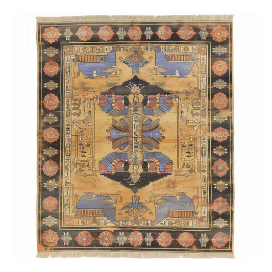 Ancient Egyptian Riddle Hand Knotted Area Rug