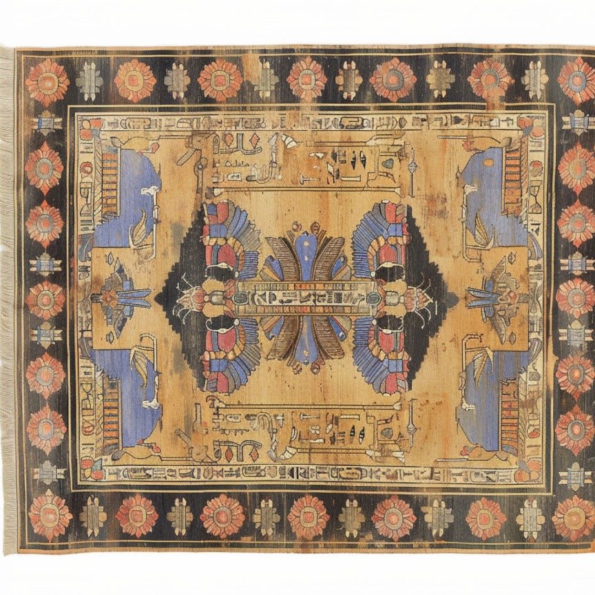 Ancient Egyptian Riddle Hand Knotted Area Rug