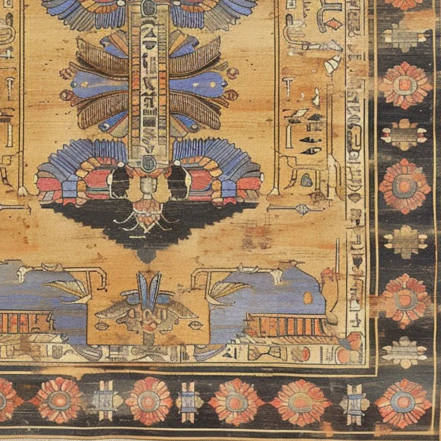 Ancient Egyptian Riddle Hand Knotted Area Rug