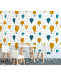 Animal Safari Repeated Wall Mural Kids Room Air Balloons in Sky Removable Wallpaper 