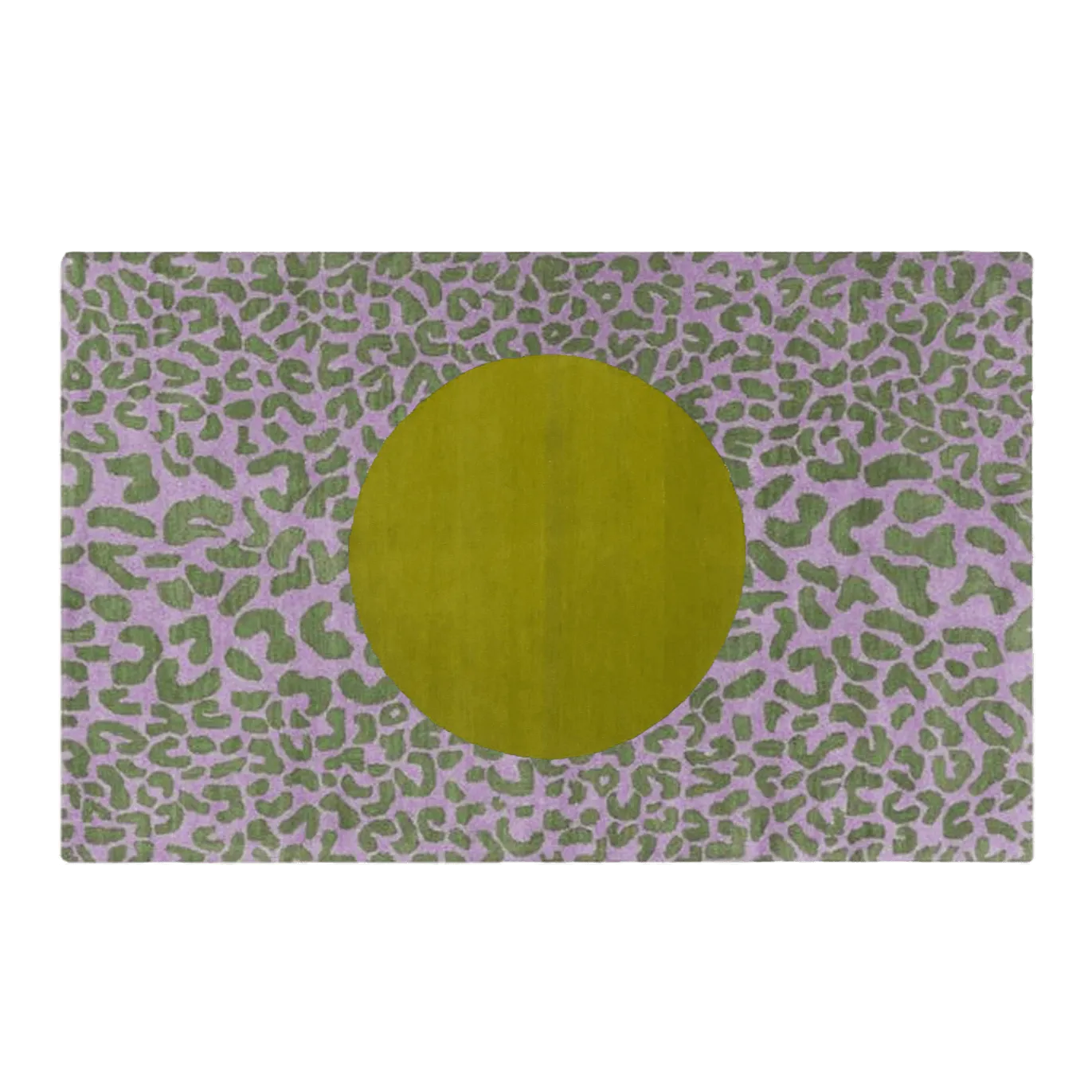 Animal Print Golden Lunar Hand Tufted Wool Rug