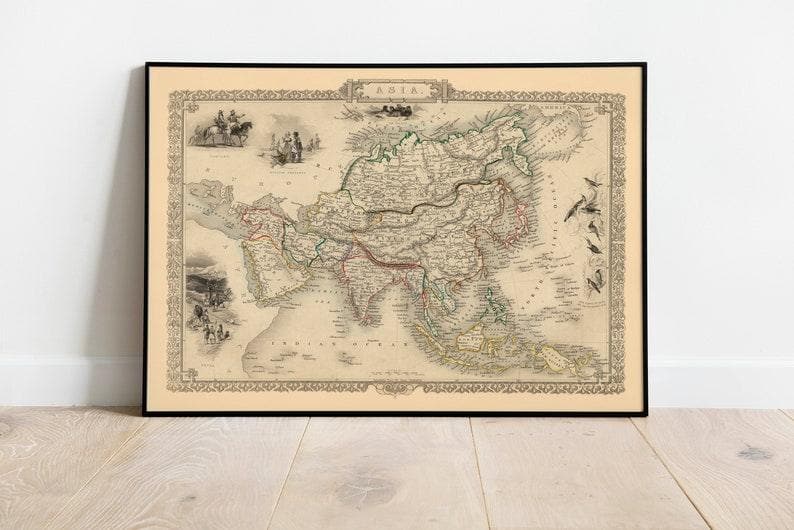 Animals of Australia Map Print for Wall Decor Animals of Australia Map Print for Wall Decor Asia Continent Map Poster for Wall Decor| Old Map 