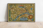 Saint Paul City Map Wall Print| Framed Map Wall Decor