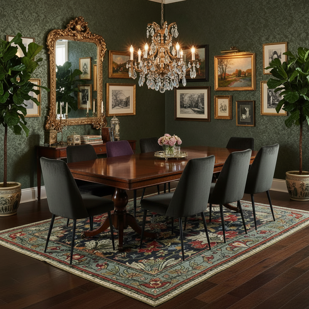 Antique Floral Tapestry Hand Tufted Rug