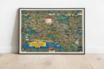 Melbourne City Map Wall Print| Framed Map Wall Decor 1937