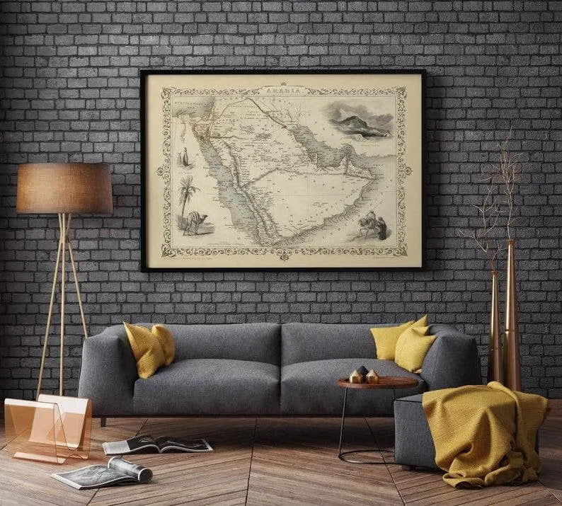 Arabia Map Print| Art History| 1851 Arabia Map Wall Art