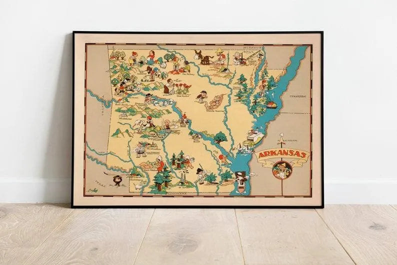 Arkansas Map Print| Art History