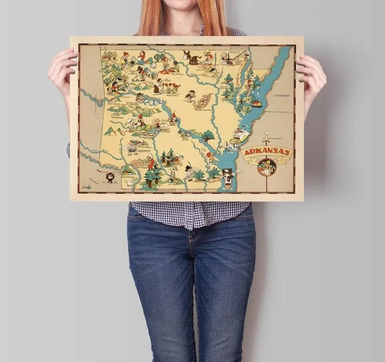 Arkansas Map Print| Art History