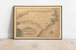 North Carolina Map Wall Print| 193 North Carolina Map