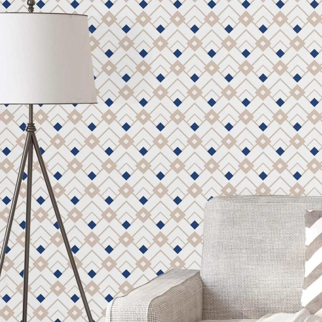 Art Deco Geometric Diamond Removable Wallpaper