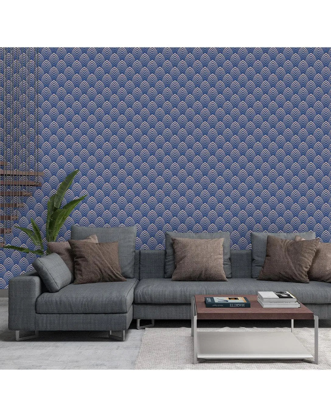 Art Deco Geometric Waves Removable Wallpaper