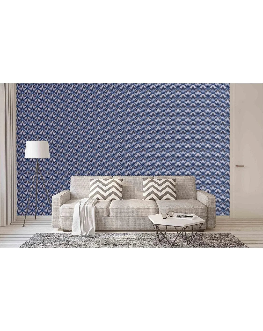 Art Deco Geometric Waves Removable Wallpaper