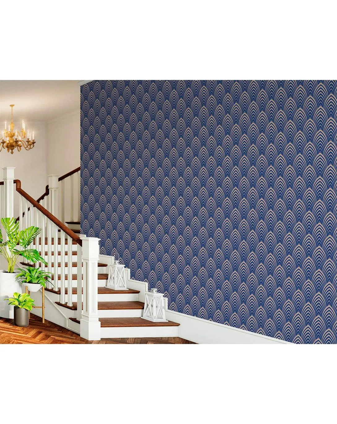 Art Deco Geometric Waves Removable Wallpaper