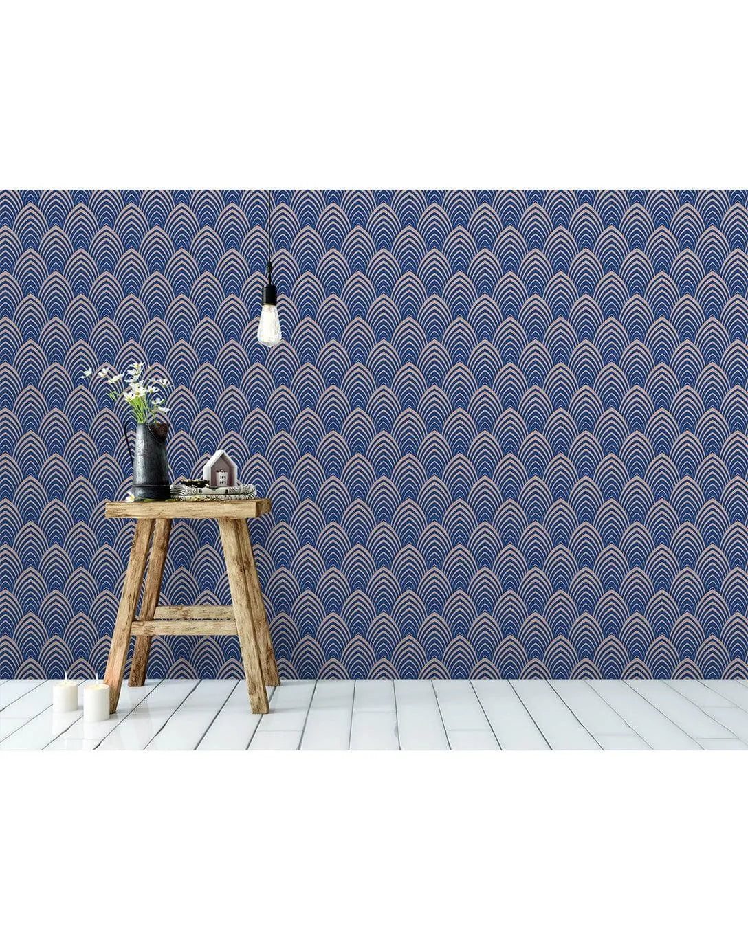 Art Deco Geometric Waves Removable Wallpaper