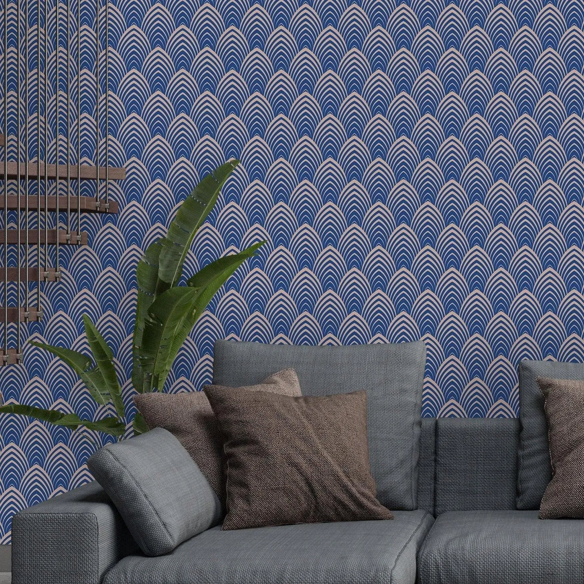 Art Deco Geometric Waves Removable Wallpaper