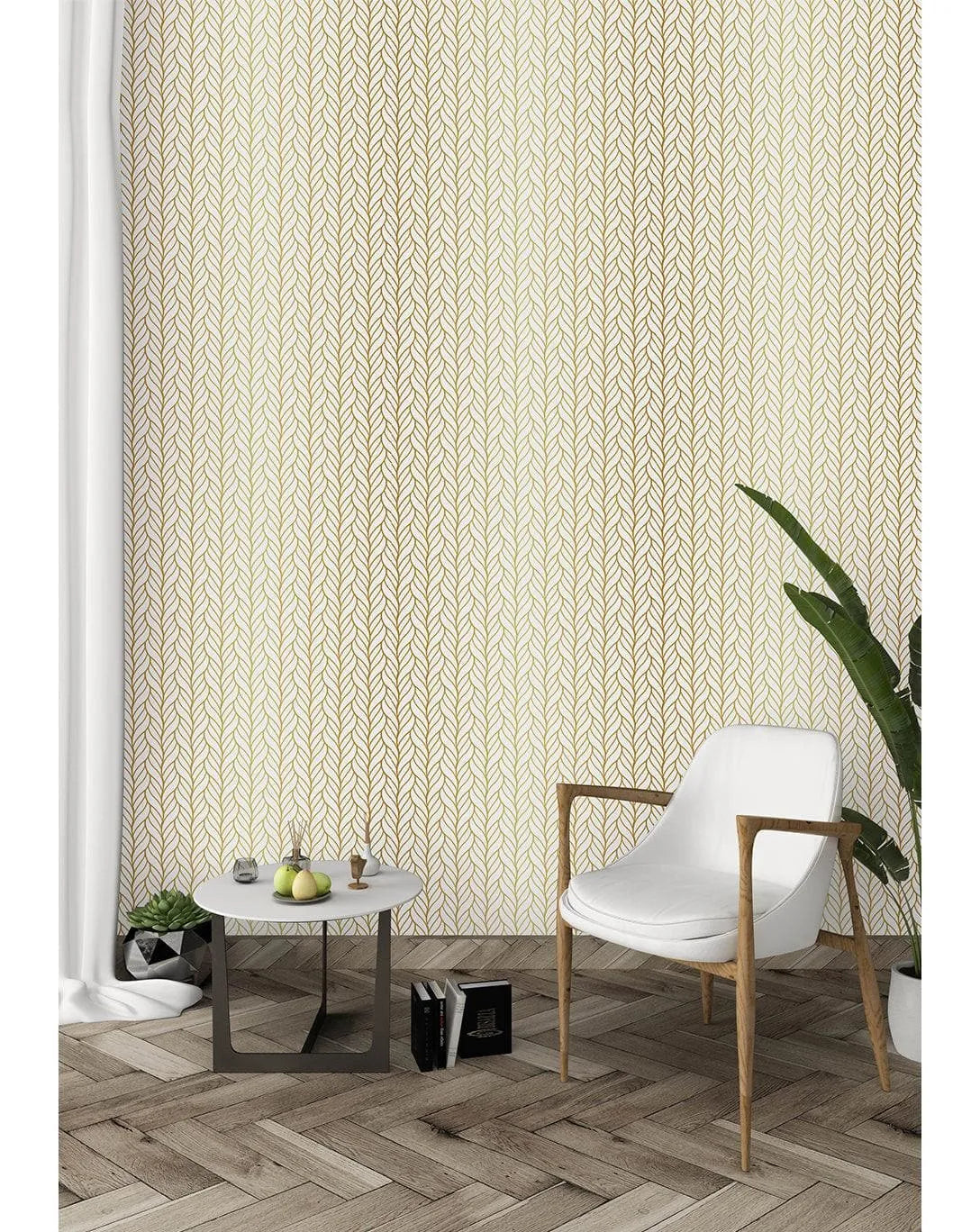 Art deco Golden Retro Braids Removable Wallpaper