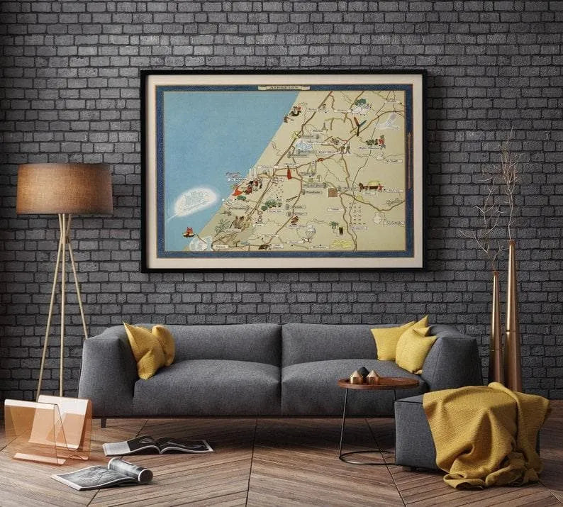 Ashkelon Map Print Israel Map Posters