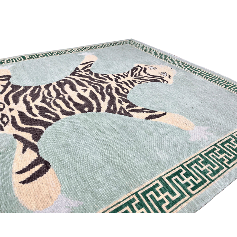 Asian Tiger Hand Knotted Wool Rug 7' x  9.5'