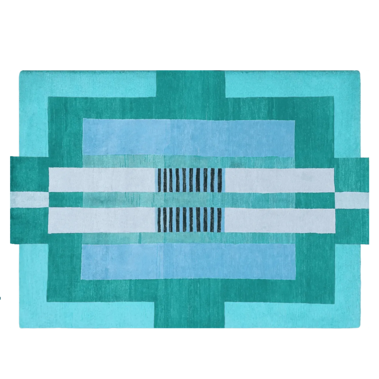 Atzec Blue Hand Tufted Wool Rug