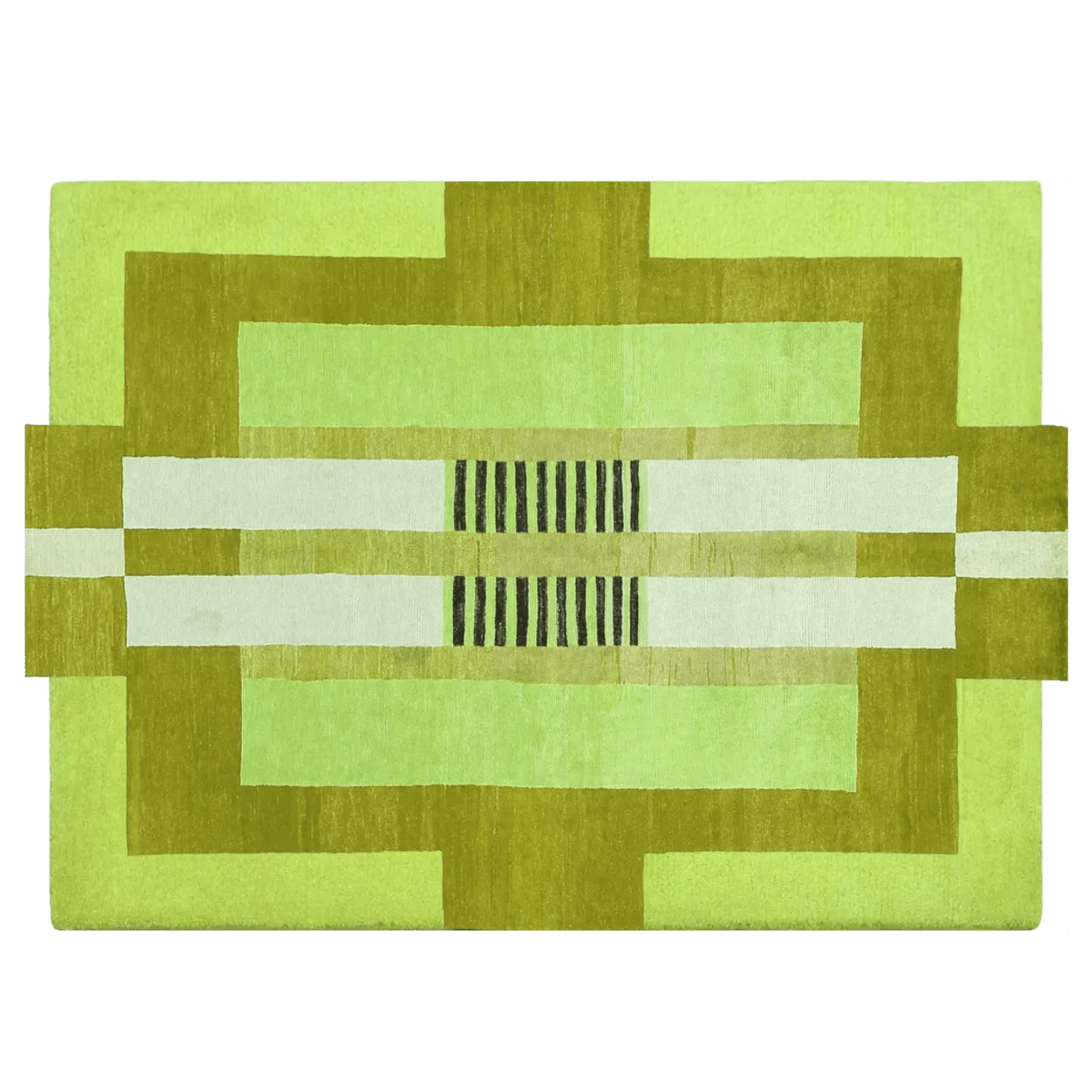 Atzec Green Hand Tufted Wool Rug