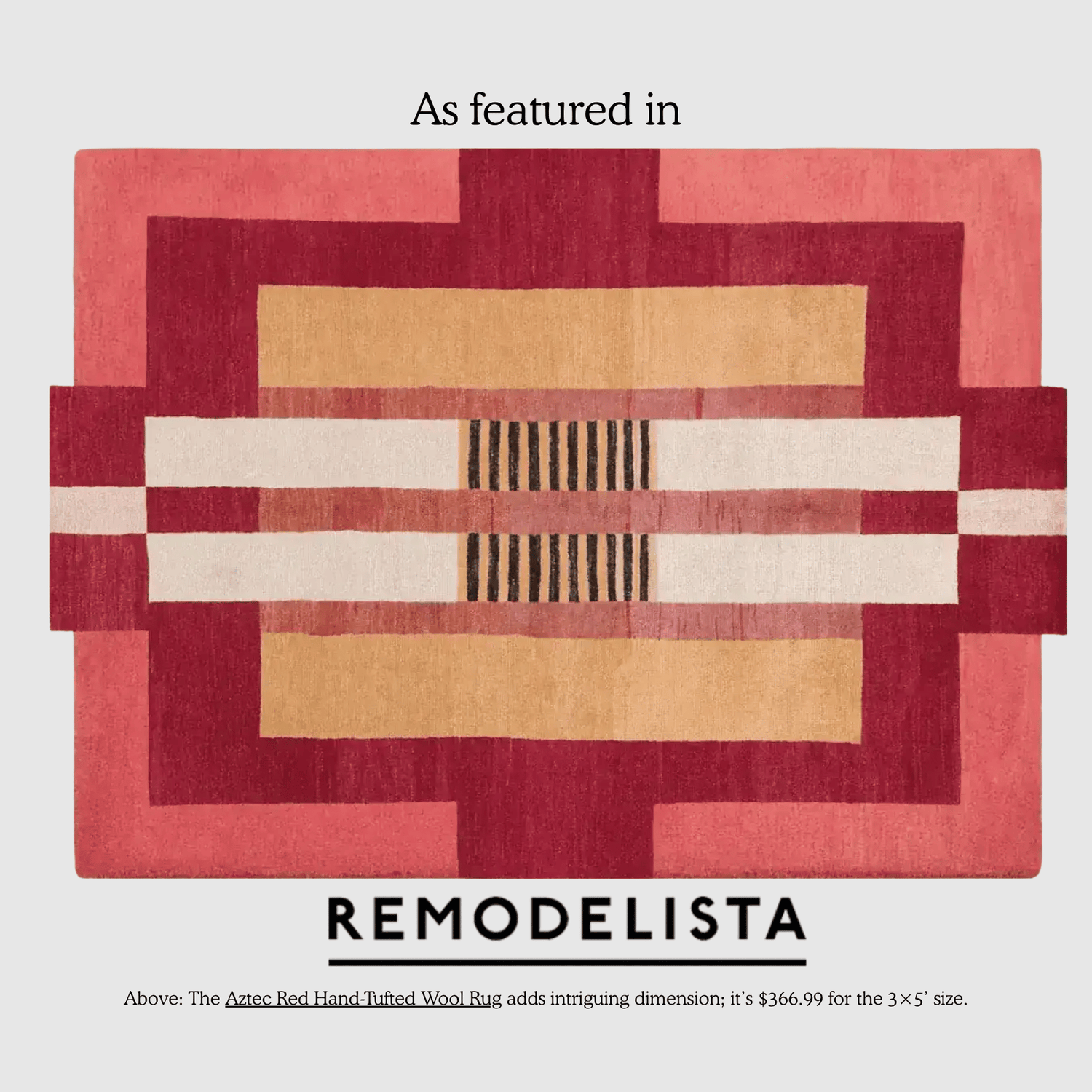 Atzec Red Hand Tufted Wool Rug