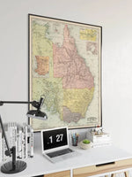 Australia 1892 East Australia Map Poster Print| Canvas Print Wall Art