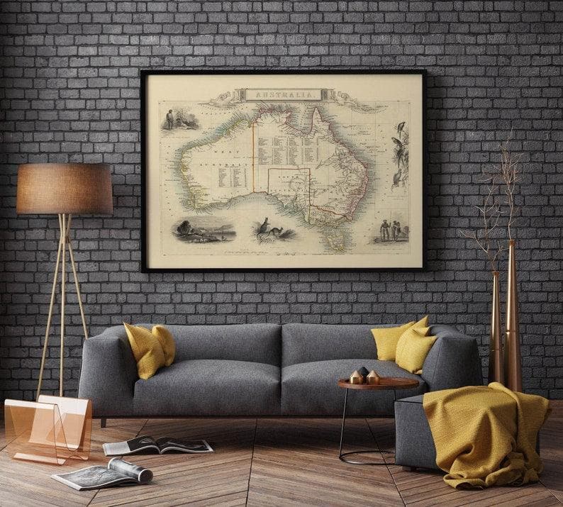 Australia Continent Map Poster for Wall Decor Australia Continent Map Poster for Wall Decor Australia Continent Map Poster for Wall Decor 