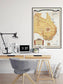 Australia Old Map Wall Print| Australia Canvas Wall Art 