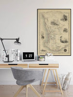 Australia Vintage Map Wall Poster