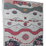 Vibrant Aztec Echoes Hand Tufted Area Rug, perfect for adding a pop of color to your bedroom or office. This wool rug features intricate patterns with red and gray hues, ideal as a stylish bedroom rug or office rug.